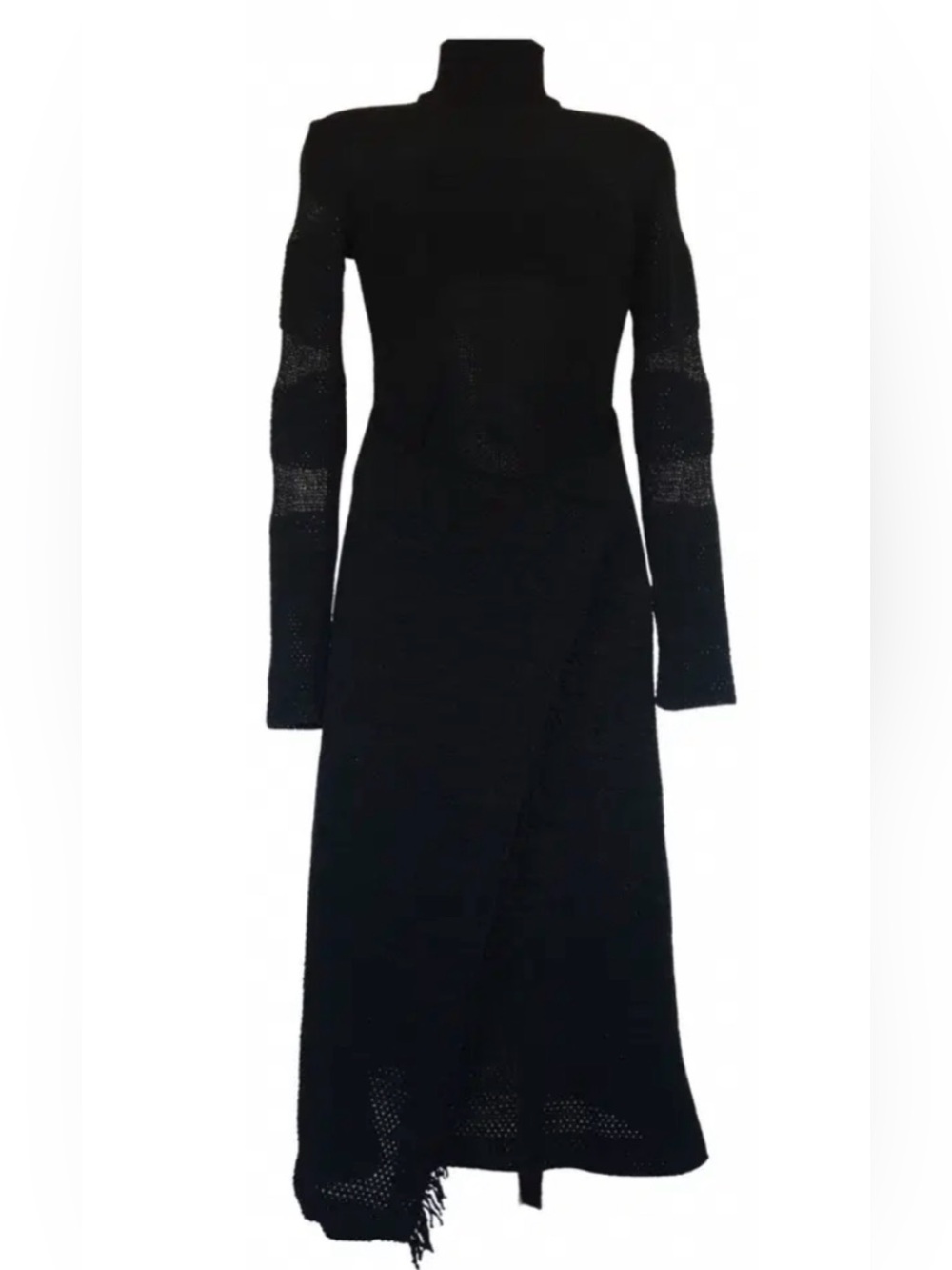 Proenza Schouler Black Long-Sleeve Knit Maxi Dress